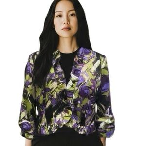 Lavender & Honey Ruffled Jacket Purple